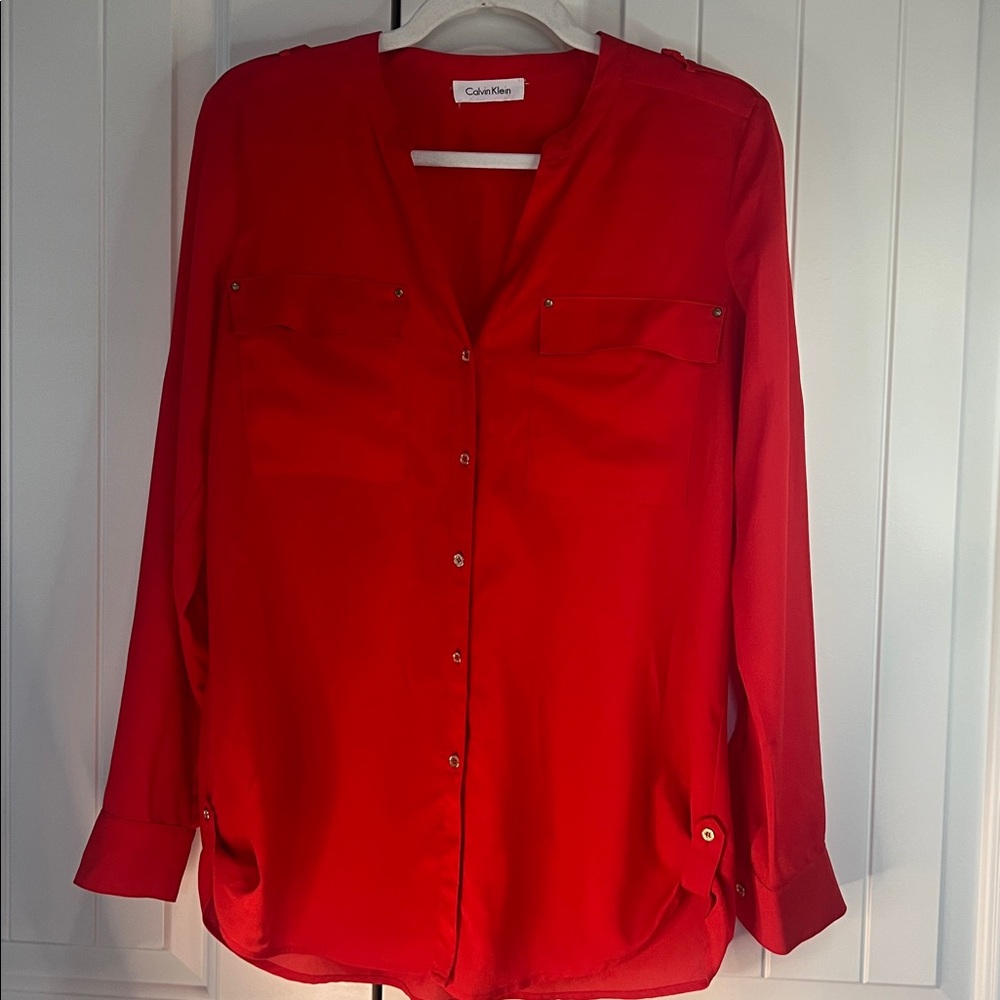 Calvin Klein Vibrant Red Blouse